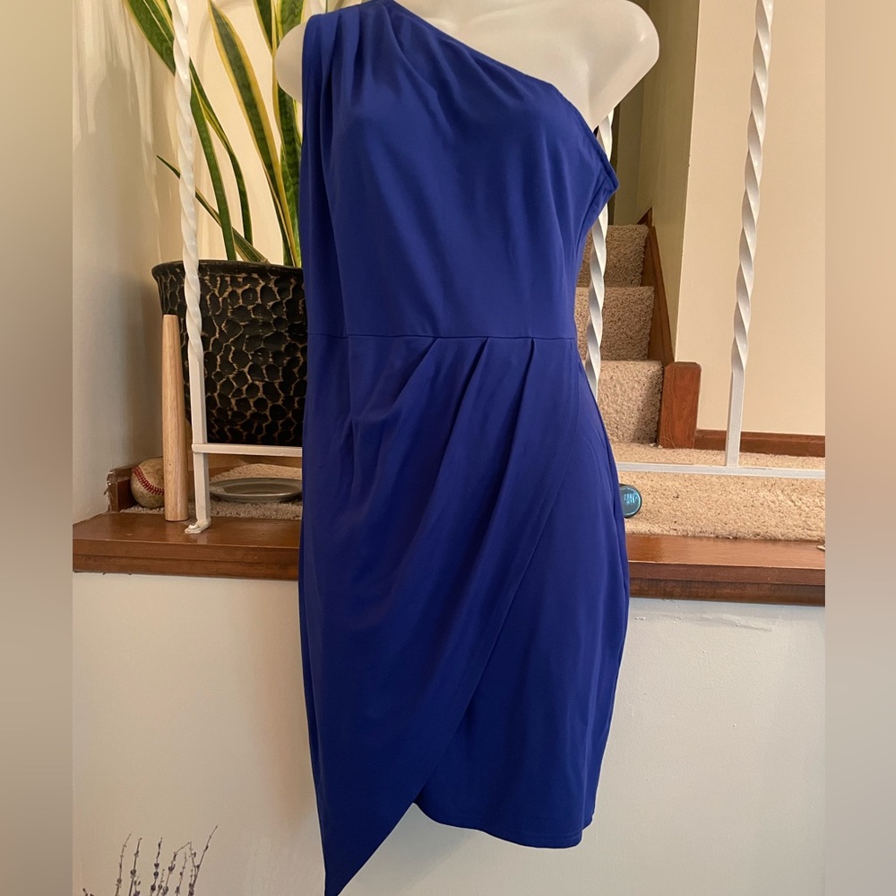 Pretty Garden royal blue one shoulder dress